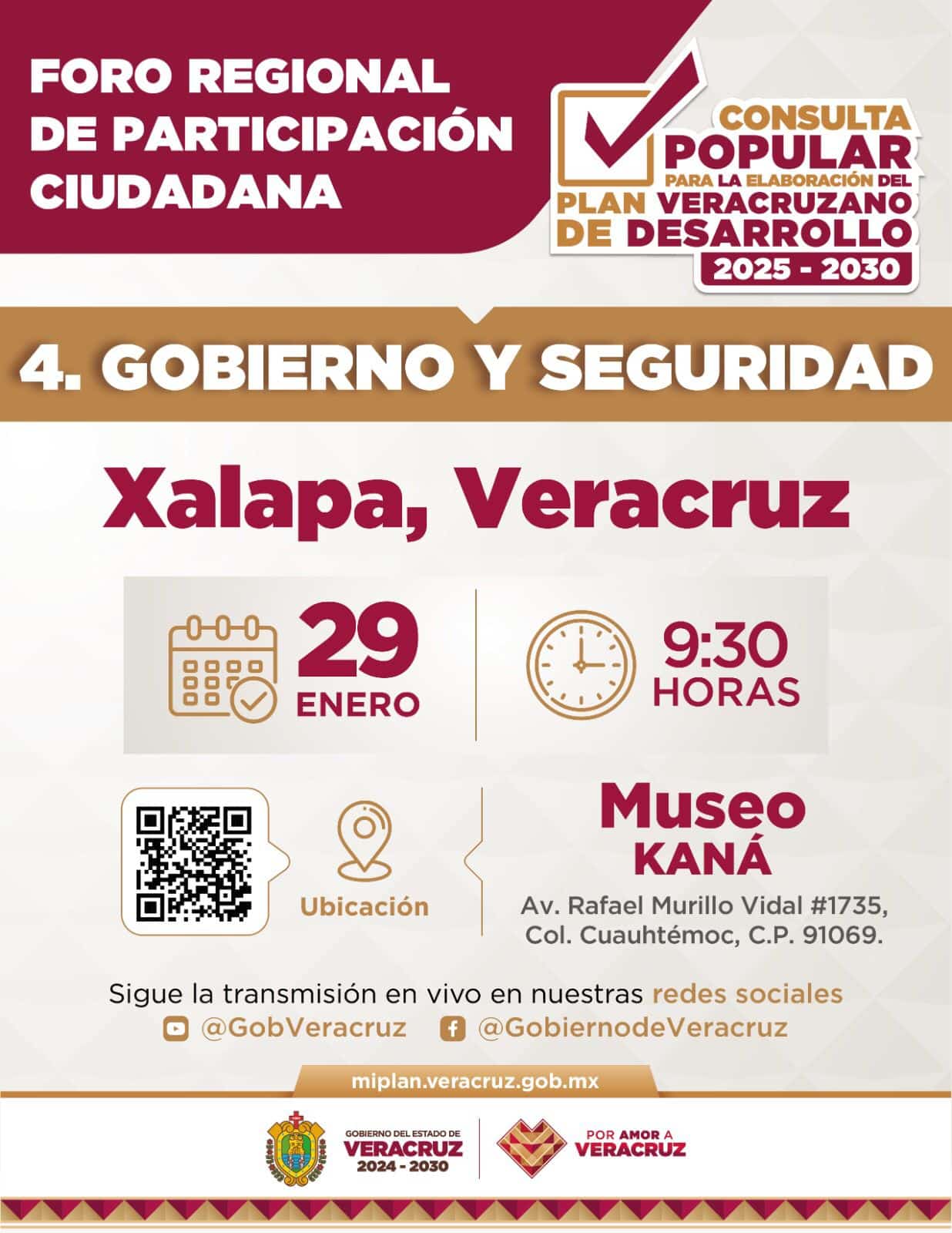 ¡Súmate al 4° Foro de Participación Ciudadana «Gobierno y Seguridad» en #Xalapa!