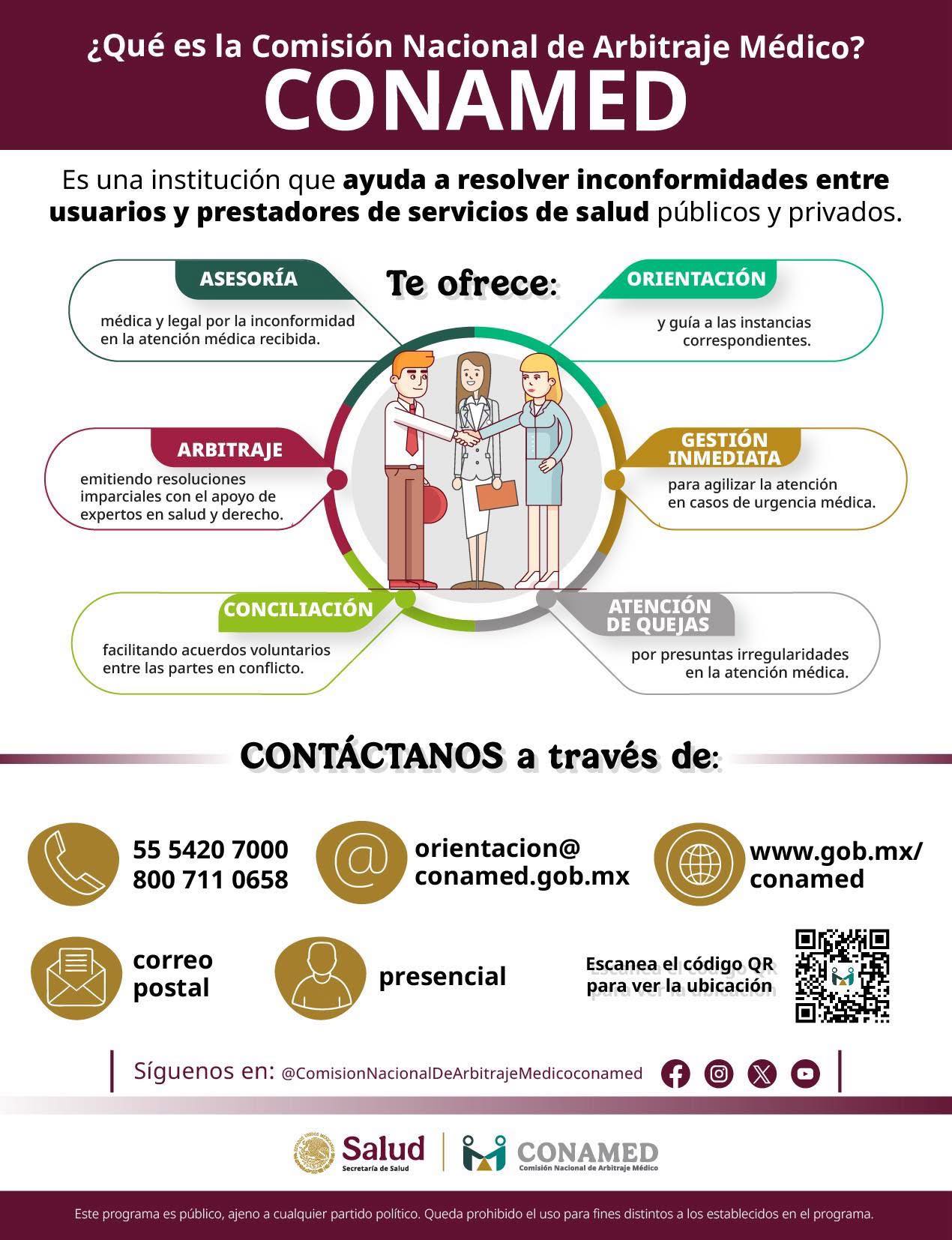 La Secretaría de Salud cuenta con una institución dedicada a resolver inconformidades entre personas usuarias y prestadores de servicios de salud.
