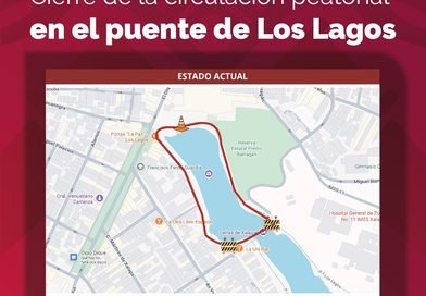 Se exhorta a tomar vías alternas por cierre de la circulación peatonal en el puente de Los Lagos