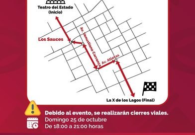 AVISO: Con motivo de las celebraciones del Día de Muertos, el Ayuntamiento de Xalapa informa que el próximo domingo, 25 de octubre se realizarán cierres viales debido al Tercer Gran Desfile de Catrinas del Barrio del Dique.